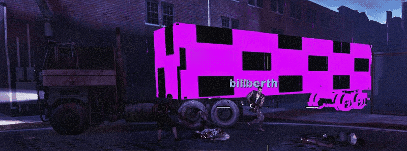 semi truck with a missing texture trailer